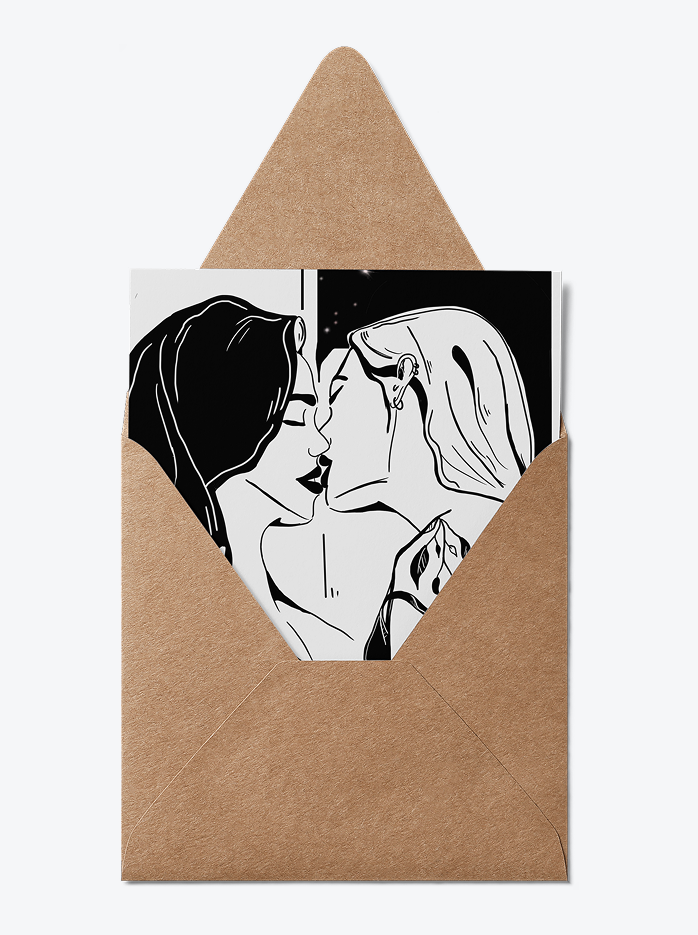 Lesbian Greeting Card – Couple Kiss