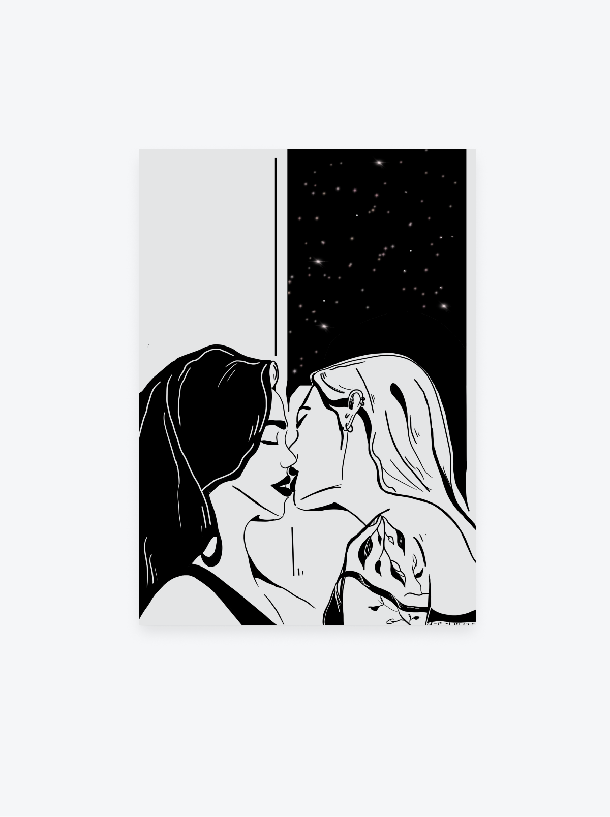 Lesbian Kiss (Part 1) Fine Art Print