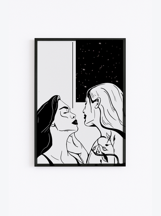 Lesbian Kiss (Part 3) Fine Art Print