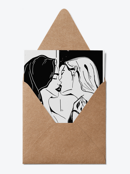 Lesbian Greeting Card – Couple Kiss