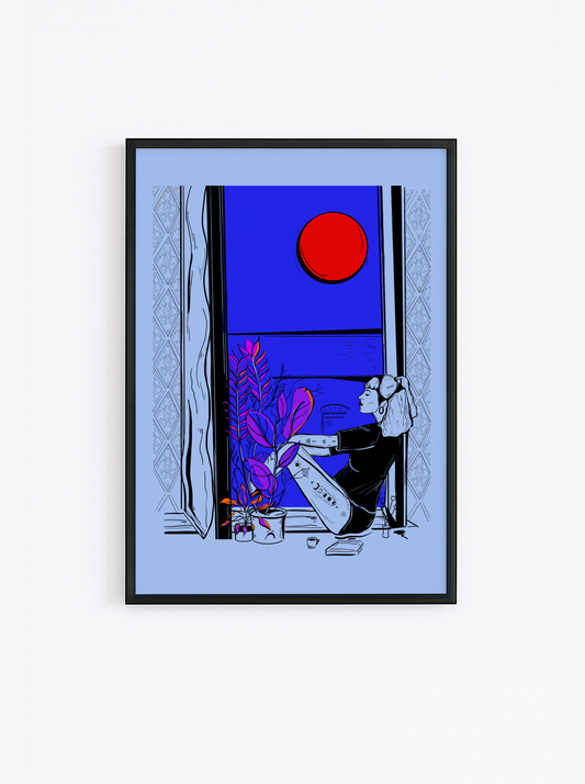 Soulful Nights – Lesbian Apartment Moonlight Art Print