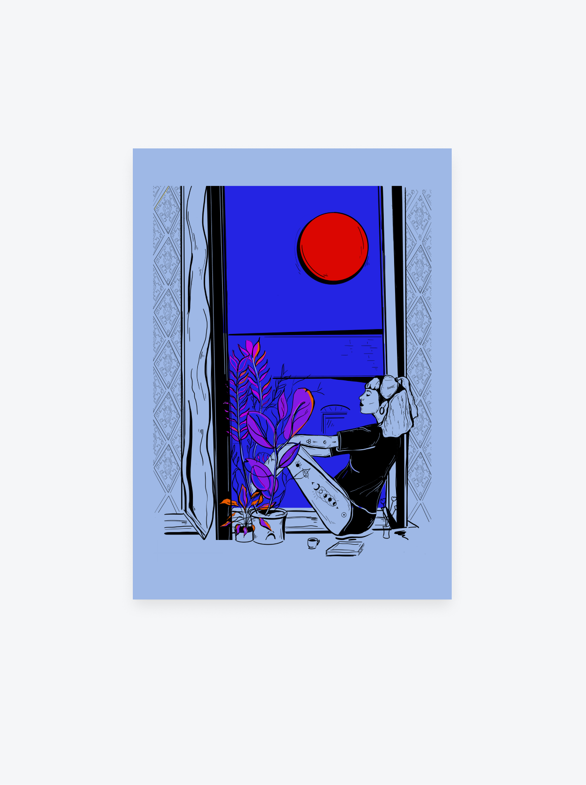 Soulful Nights – Lesbian Apartment Moonlight Art Print
